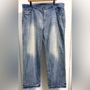 Aeropostale Relaxed Fit Distressed Jeans 40x34 Light Wash Broken-In Denim